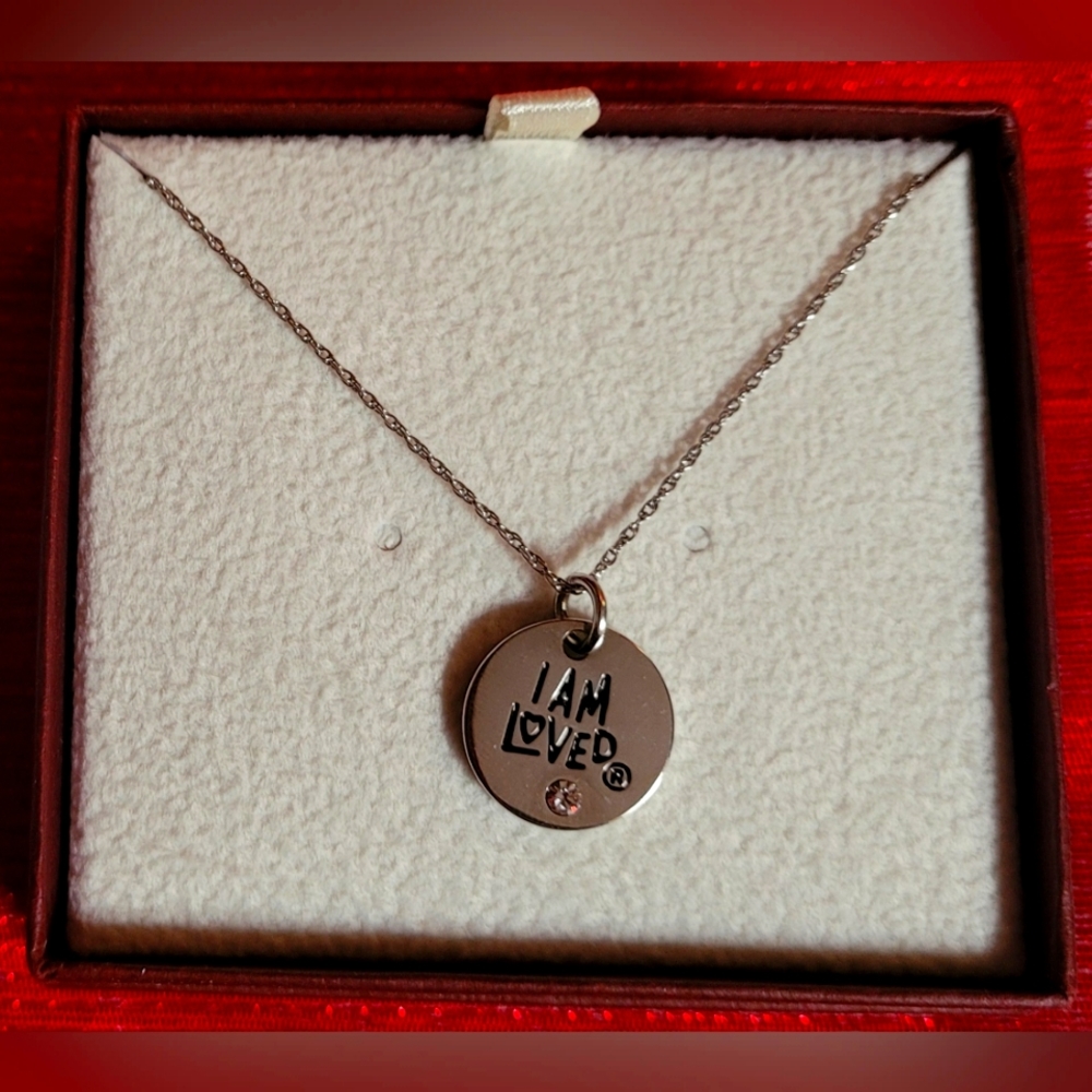 .925 Silver Necklace I am Loved 18 inches New Never Worn